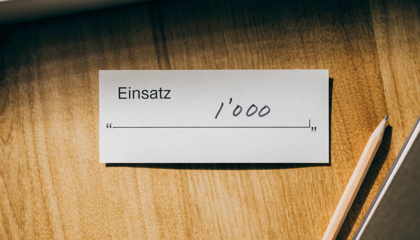 Ein kleines Päckchen in Packpapier mit Schnur liegt auf einem Holztisch, daneben ein Tannenzweig.